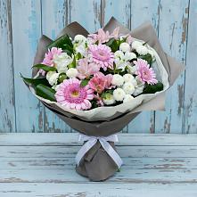 Букет цветов из:  Герберы, Альстромерии и Хризантемы #REPLACE_PRED# Софьино