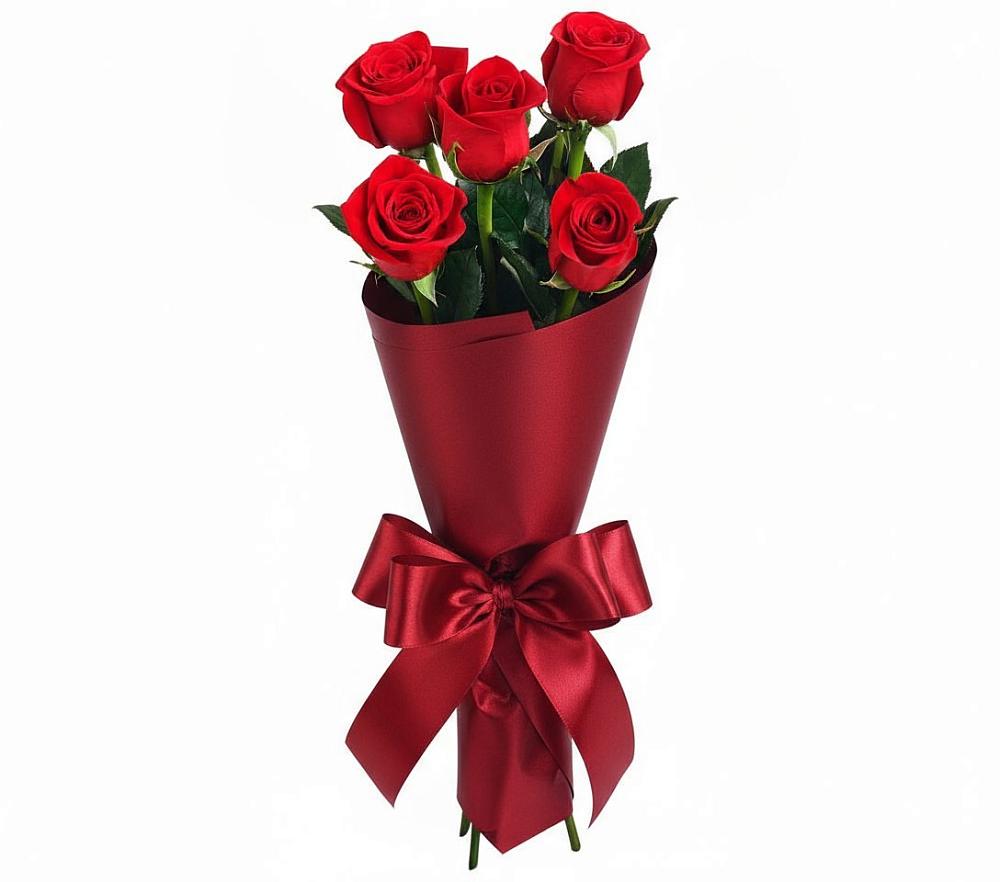 Букет 5 Красных роз Эдлесс Лав в Софьино