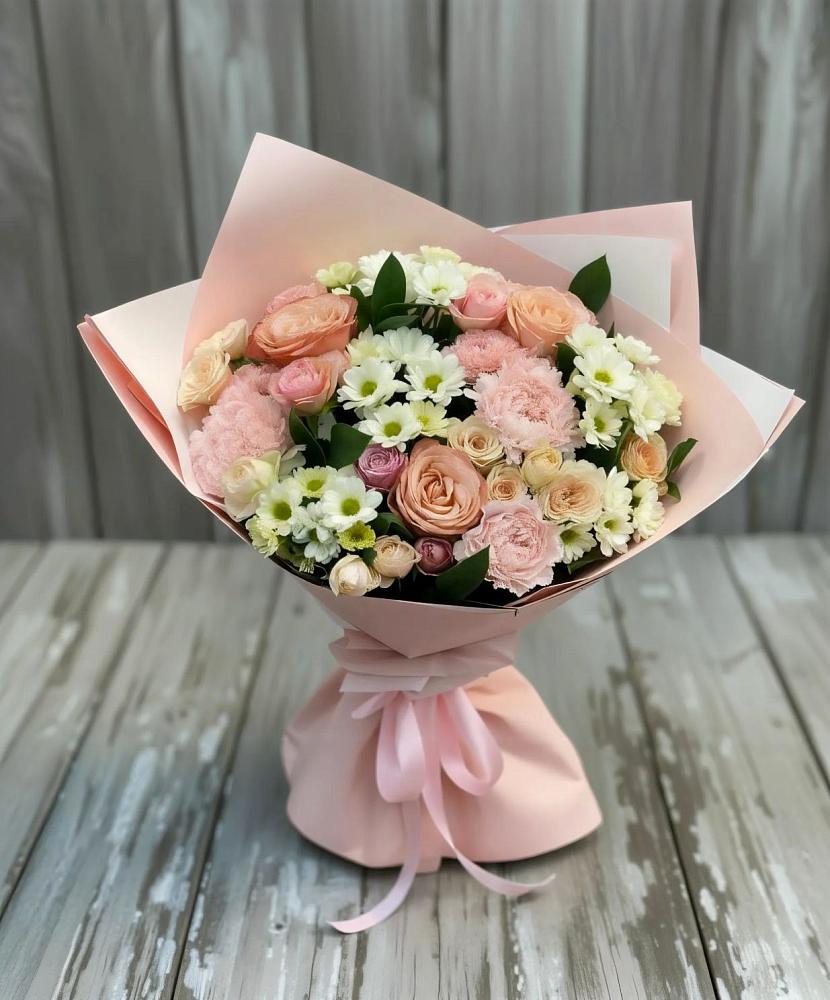 Букет цветов из: Гвоздики, Розы и Хризантемы в Софьино