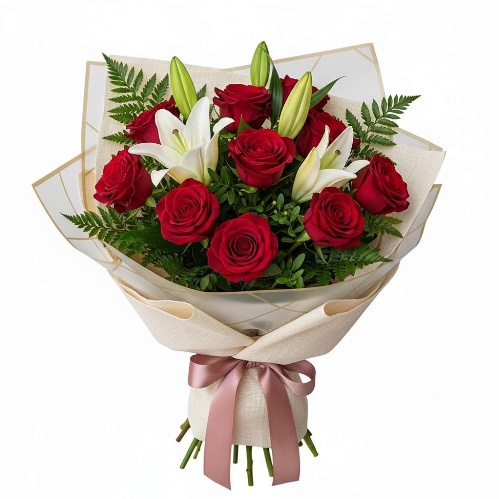 Букет цветов из: Лилии и Розы в Софьино