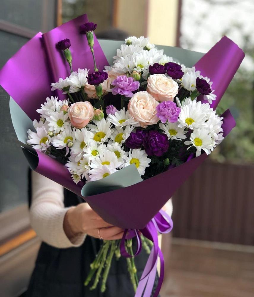 Букет цветов из: Хризантемы, Гвоздики и Розы в Софьино