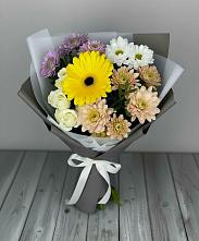Букет цветов из:  Розы, Герберы и Хризантемы в Софьино