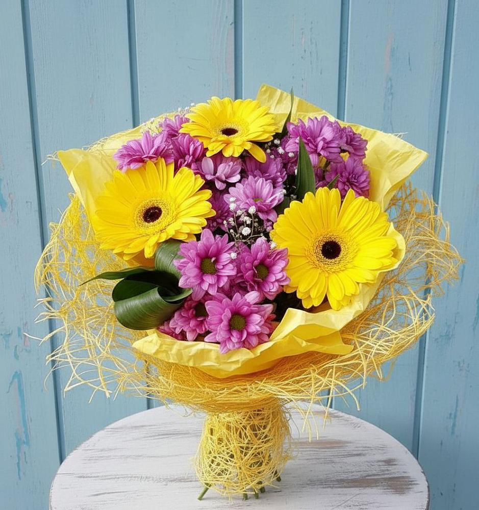 Букет цветов из: Хризантемы и Герберы в Софьино