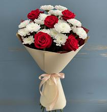 Букет цветов из:  Розы и Хризантемы в Софьино