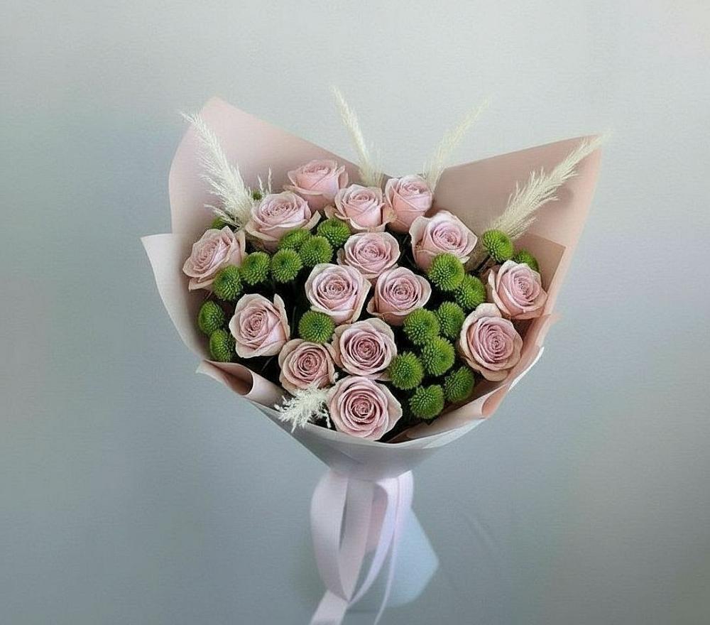 Букет цветов из: Розы и Хризантемы в Софьино