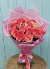 Букет 15 Розовых роз Равель в Софьино